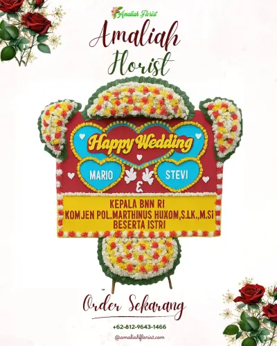 Karangan Papan Bunga Pernikahan di Marang